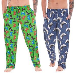 Keanu Mens Game For Life Lounge Pants (Pack of 2) / Green/Gray